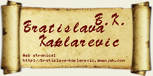 Bratislava Kaplarević vizit kartica